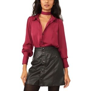 Free People Blouse with removable neck tie